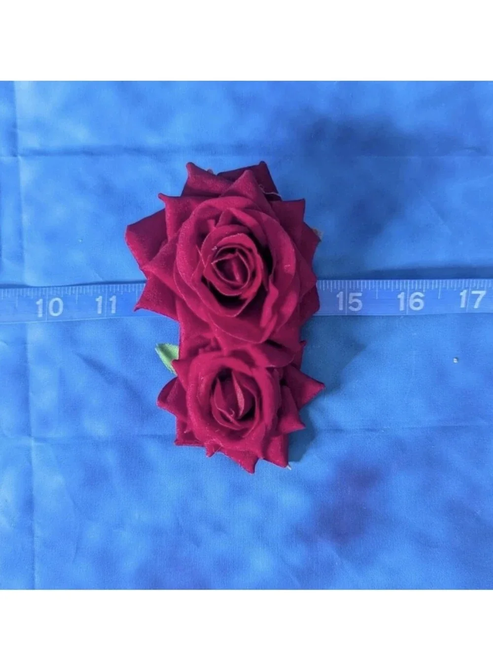 Floral Red Rose Faux Flower Hair Accessory OSFM Alligator Clip